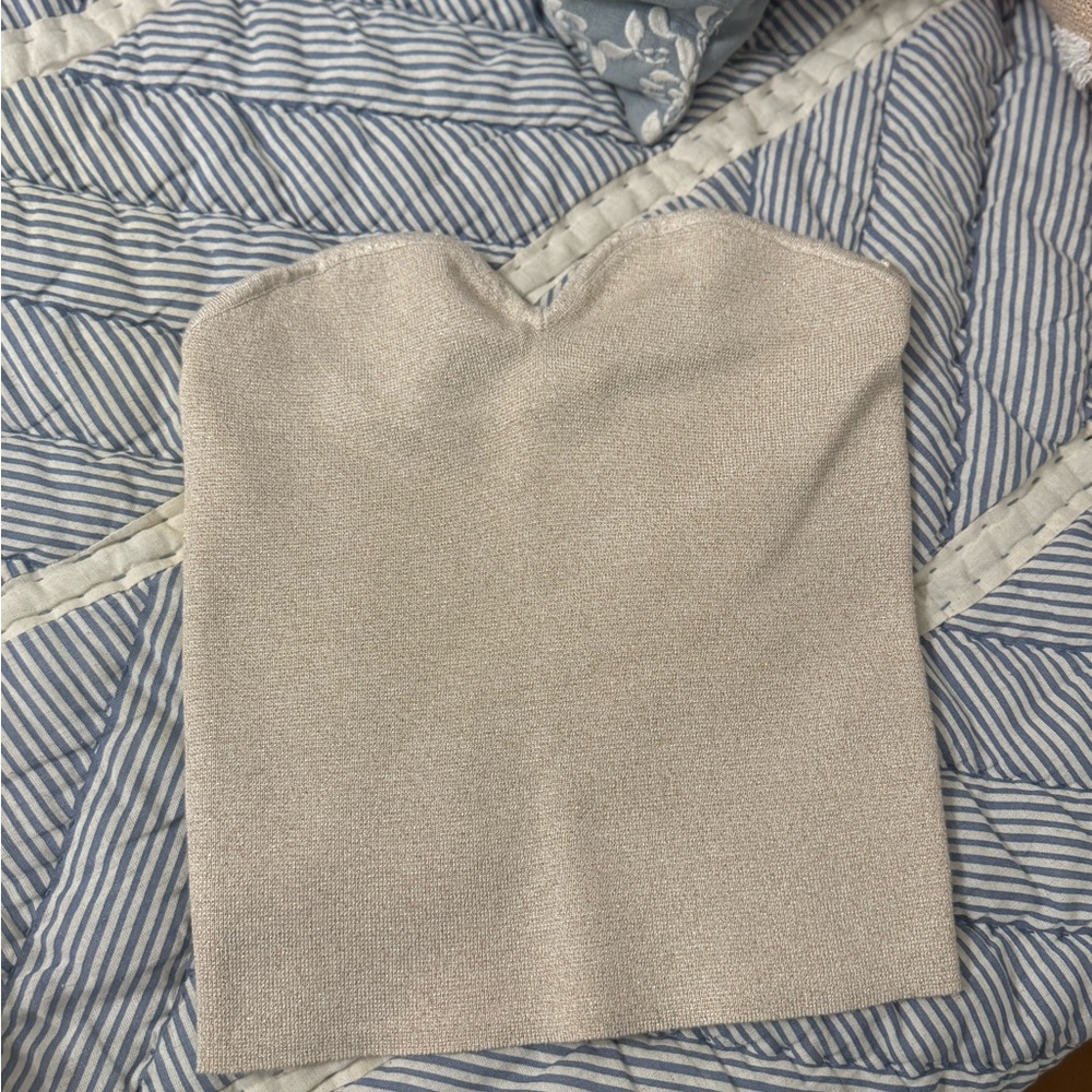 Abercrombie & Fitch Cream Strapless Top